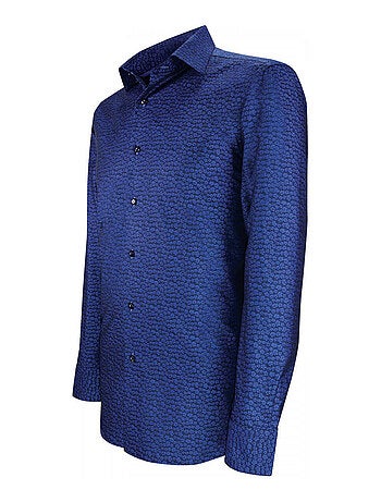 Chemise homme tissu à motifs coupe cintrée FLOWER Andrew Mac Allister Bleu , 43