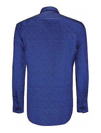 Chemise homme tissu à motifs coupe cintrée FLOWER Andrew Mac Allister Bleu , 43