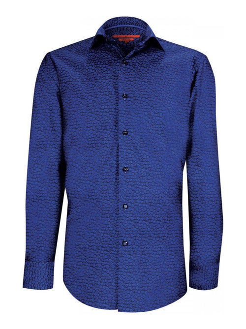 Chemise homme tissu à motifs coupe cintrée FLOWER Andrew Mac Allister Bleu , 43 - Kiabi