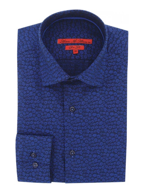 Chemise homme tissu à motifs coupe cintrée FLOWER Andrew Mac Allister Bleu , 43 - Kiabi