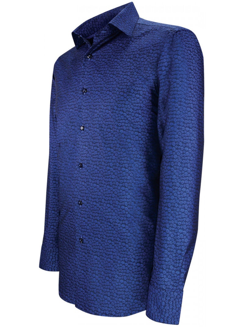 Chemise homme tissu à motifs coupe cintrée FLOWER Andrew Mac Allister Bleu - Kiabi