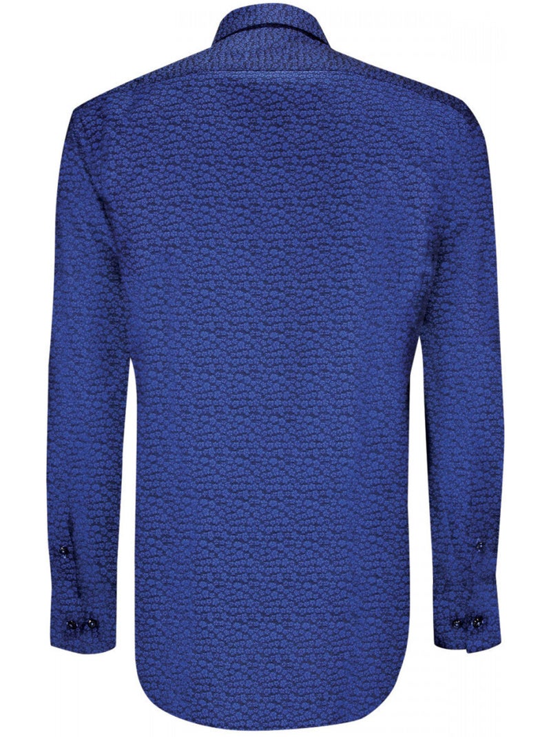 Chemise homme tissu à motifs coupe cintrée FLOWER Andrew Mac Allister Bleu - Kiabi