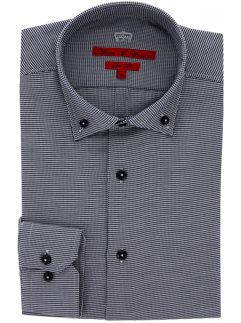 Chemise homme tissu à motifs coupe cintrée FRANCY Andrew Mac Allister Bleu , 45 Bleu - Kiabi