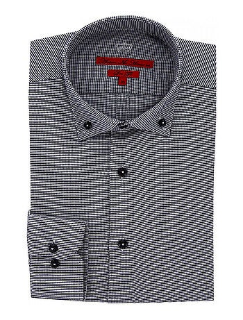 Chemise homme tissu à motifs coupe cintrée FRANCY Andrew Mac Allister Noir , 42
