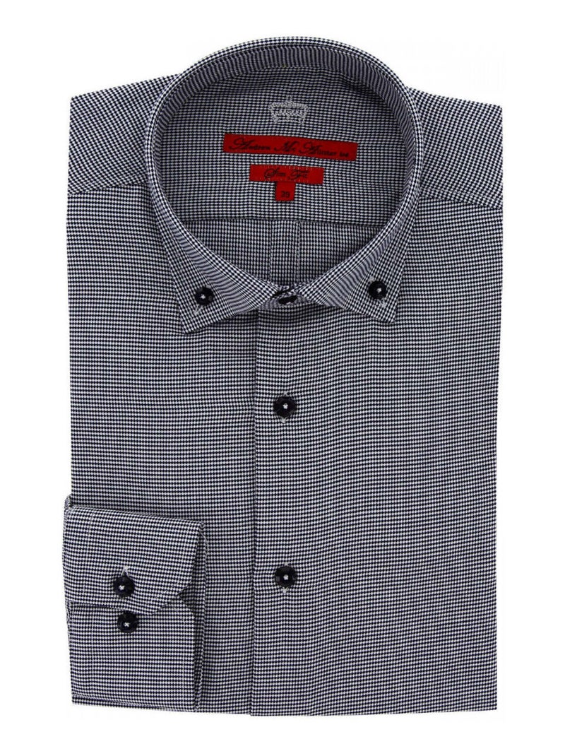 Chemise homme tissu à motifs coupe cintrée FRANCY Andrew Mac Allister Noir - Kiabi