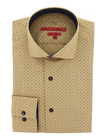 Chemise homme tissu à motifs coupe cintrée PARTY Andrew Mac Allister Bleu , 39