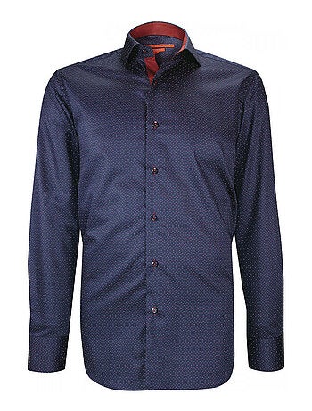 Chemise homme tissu à motifs coupe cintrée PARTY Andrew Mac Allister Bleu , 39