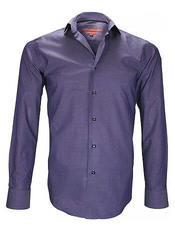 Chemise homme tissu armuré coupe cintrée FINCHLEY Andrew Mac Allister Bleu , 39