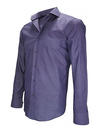 Chemise homme tissu armuré coupe cintrée FINCHLEY Andrew Mac Allister Bleu , 39