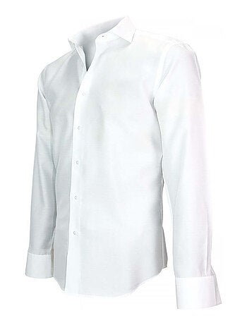 Chemise homme tissu armuré coupe cintrée LEEDS Andrew Mac Allister Blanc , Bleu , 39