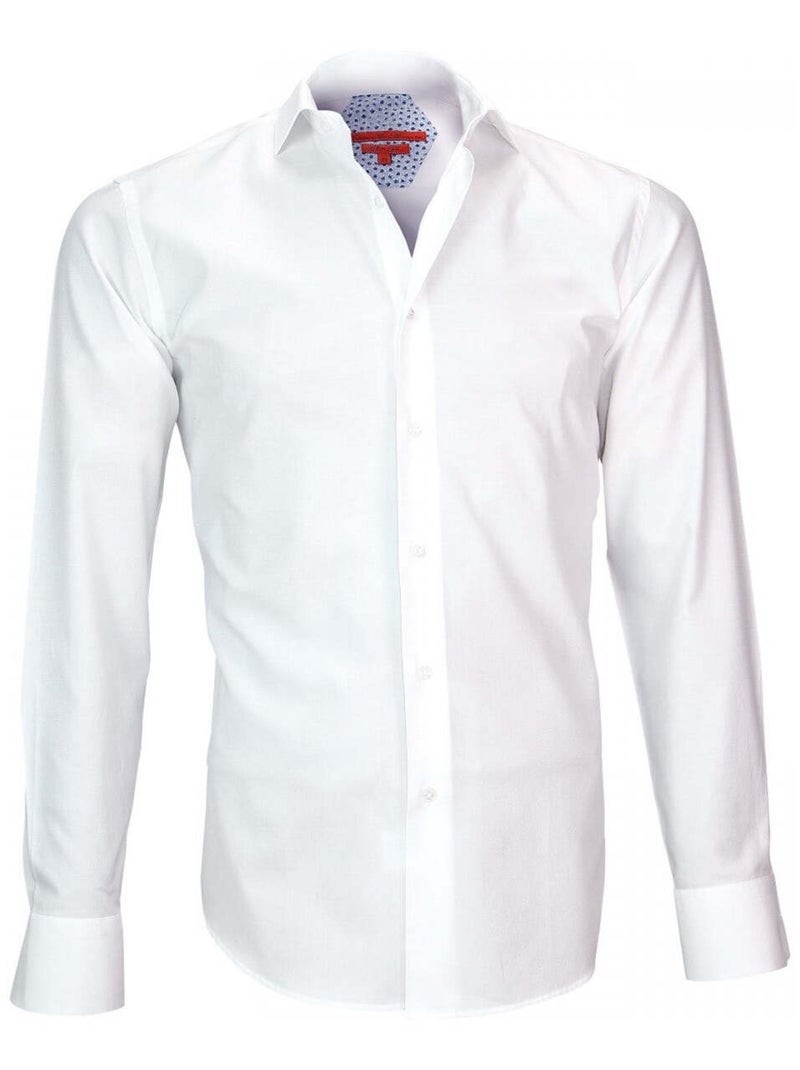 Chemise homme tissu armuré coupe cintrée LEEDS Andrew Mac Allister Blanc , Blanc , 42 Blanc Blanc - Kiabi
