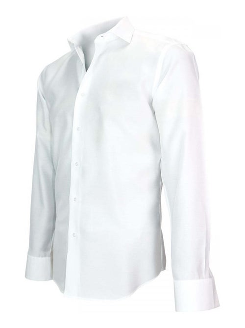 Chemise homme tissu armuré coupe cintrée LEEDS Andrew Mac Allister Blanc , Blanc , 42 - Kiabi