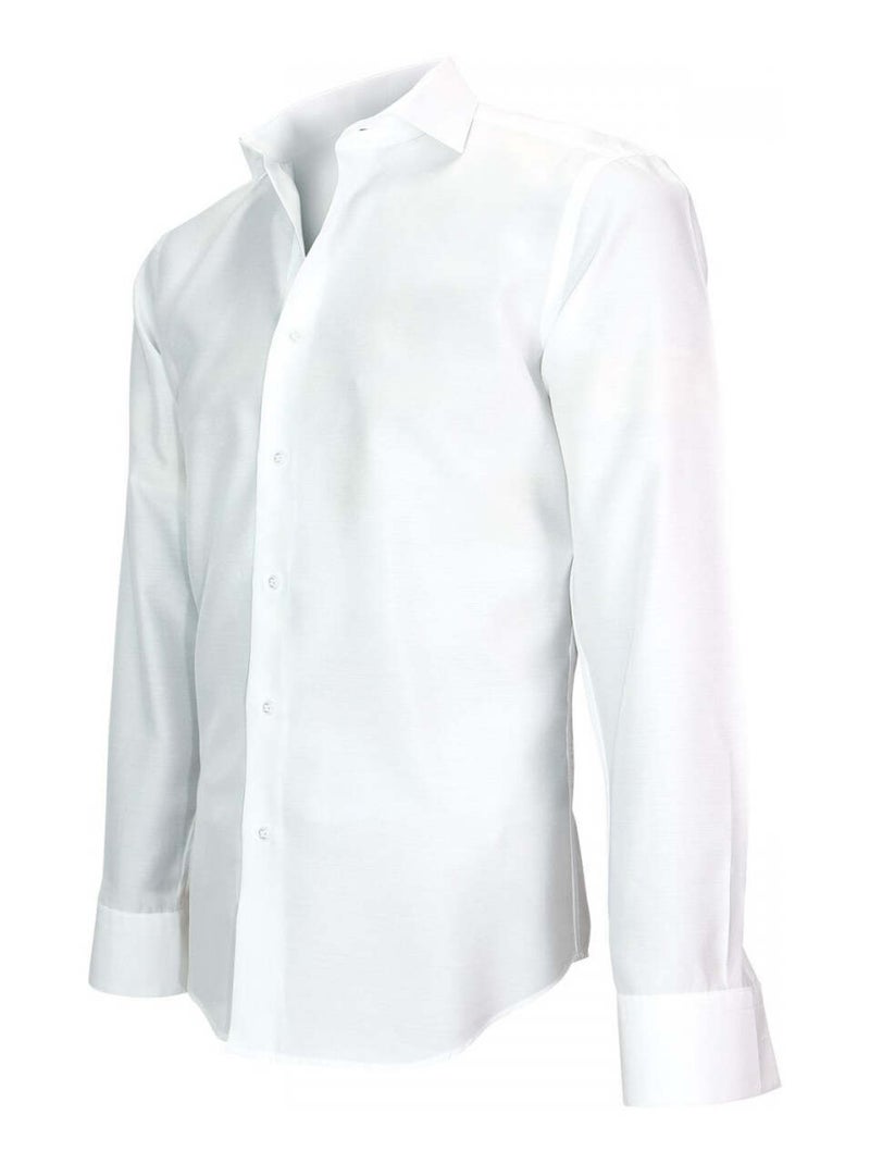 Chemise homme tissu armuré coupe cintrée LEEDS Andrew Mac Allister Blanc , Blanc , 42 Blanc Blanc - Kiabi