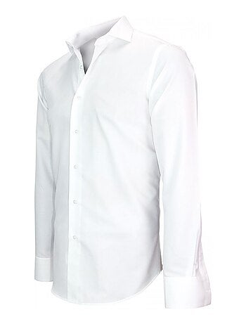 Chemise homme tissu armuré coupe cintrée LEEDS Andrew Mac Allister Blanc , Bleu , 39