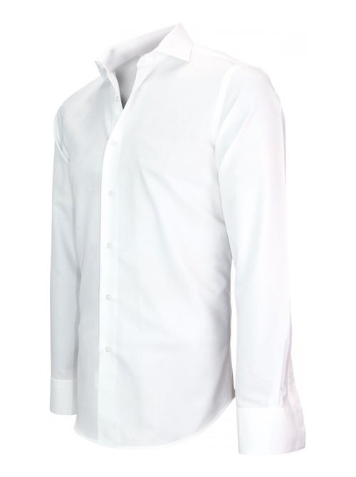 Chemise homme tissu armuré coupe cintrée LEEDS Andrew Mac Allister Blanc , Bleu , 39 - Kiabi