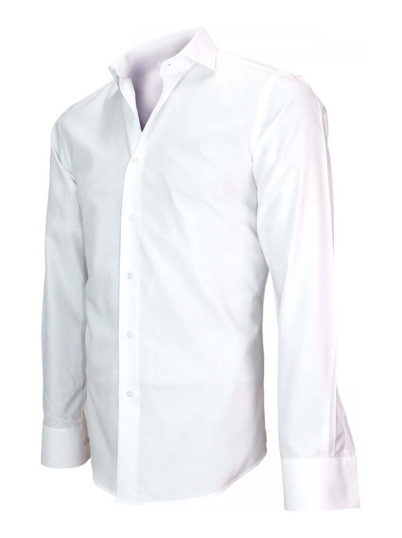 Chemise homme tissu armuré coupe cintrée LEEDS Andrew Mac Allister Blanc , Bleu ciel , 39 Blanc Bleu ciel - Kiabi
