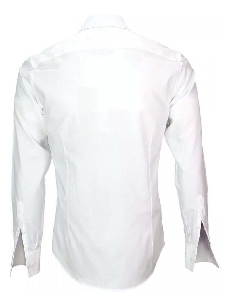 Chemise homme tissu armuré coupe cintrée LEEDS Andrew Mac Allister Blanc , Bleu ciel , 39 Blanc Bleu ciel - Kiabi
