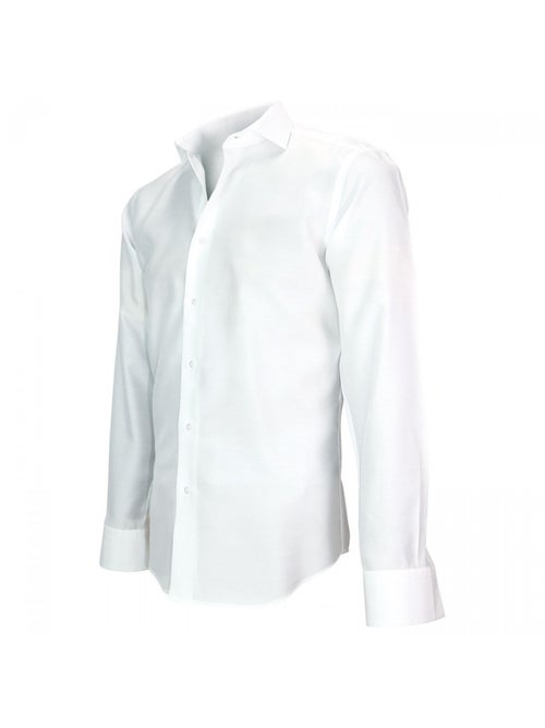 Chemise homme tissu armuré coupe cintrée LEEDS Andrew Mac Allister Blanc , Bleu ciel , 39 - Kiabi