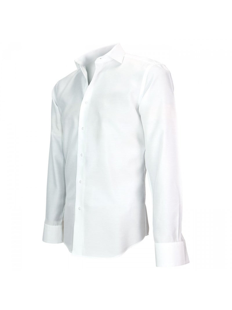 Chemise homme tissu armuré coupe cintrée LEEDS Andrew Mac Allister Blanc , Bleu ciel , 39 Blanc Bleu ciel - Kiabi