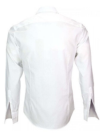 Chemise homme tissu armuré coupe cintrée LEEDS Andrew Mac Allister Blanc , Bleu , 39