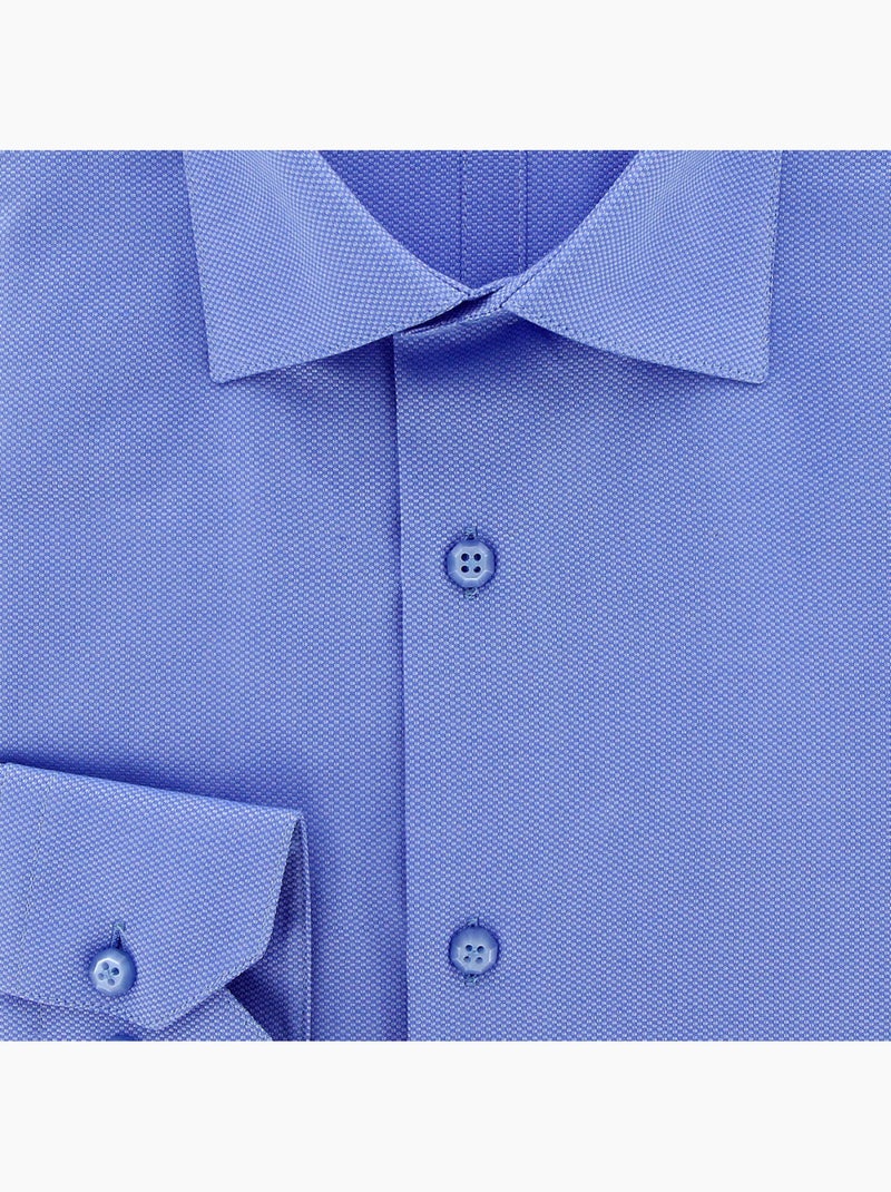 Chemise homme tissu armuré coupe cintrée POINT Andrew Mac Allister Bleu clair - Kiabi