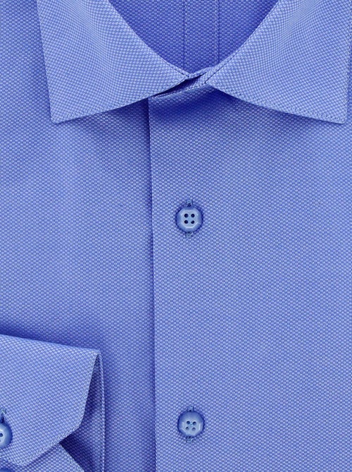 Chemise homme tissu armuré coupe cintrée POINT Andrew Mac Allister Bleu marine , 42 - Kiabi