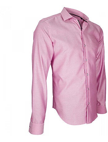 Chemise homme tissu armuré coupe cintrée PORFIRIO Emporio balzani Rose , 41