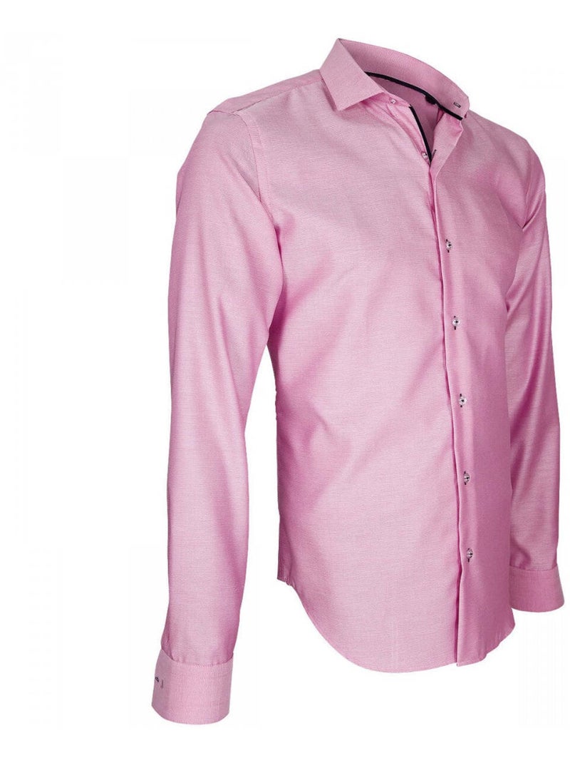 Chemise homme tissu armuré coupe cintrée PORFIRIO Emporio balzani Rose - Kiabi
