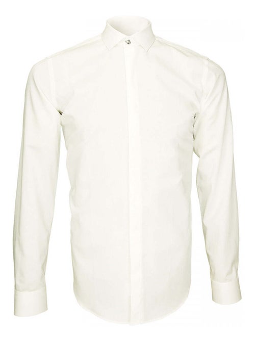 Chemise homme tissu armuré coupe cintrée WEMBLEY Andrew Mac Allister Blanc , Blanc , 44 - Kiabi