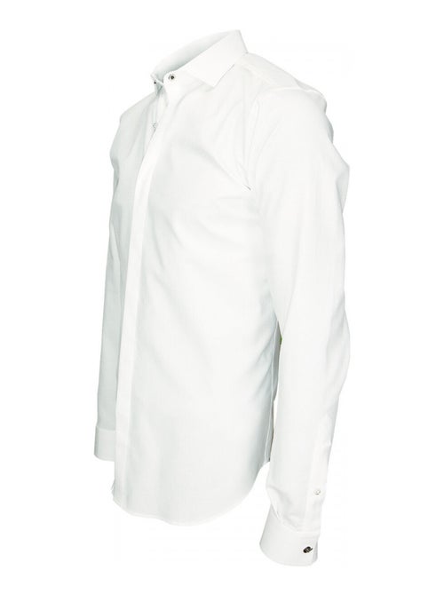 Chemise homme tissu armuré coupe cintrée WEMBLEY Andrew Mac Allister Blanc , Blanc , 44 - Kiabi