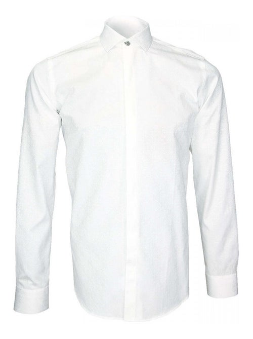 Chemise homme tissu armuré coupe cintrée WEMBLEY Andrew Mac Allister Blanc , Blanc , 44 - Kiabi