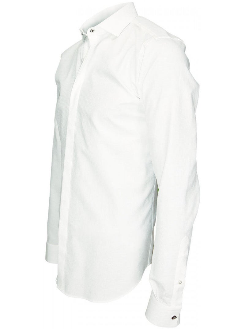Chemise homme tissu armuré coupe cintrée WEMBLEY Andrew Mac Allister Blanc - Kiabi