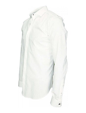 Chemise homme tissu armuré coupe cintrée WEMBLEY Andrew Mac Allister Bleu , 45