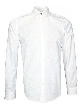Chemise homme tissu armuré coupe cintrée WEMBLEY Andrew Mac Allister Bleu , 45