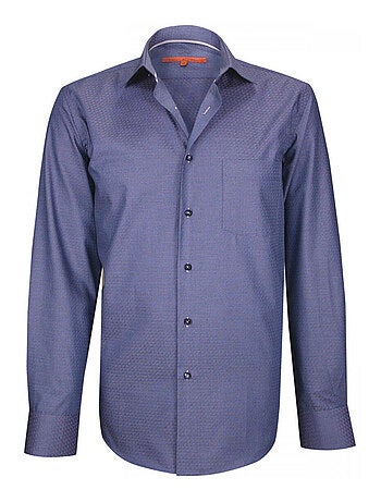 Chemise homme tissu armuré coupe cintrée WOVEN Andrew Mac Allister Bleu , 41