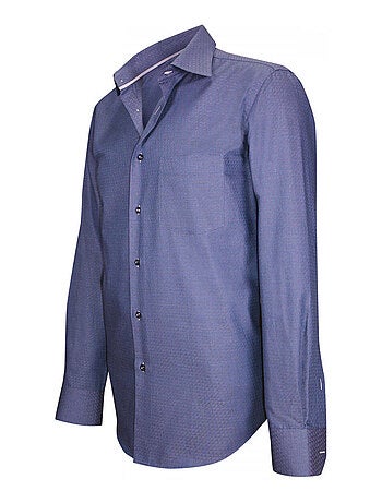 Chemise homme tissu armuré coupe cintrée WOVEN Andrew Mac Allister Bleu , 41