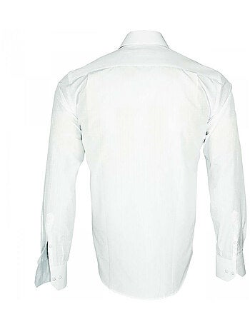 Chemise homme tissu armuré coupe droite CLASSICO Emporio balzani Blanc , Blanc , 40