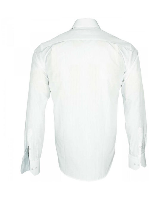 Chemise homme tissu armuré coupe droite CLASSICO Emporio balzani Blanc , Blanc , 40 - Kiabi
