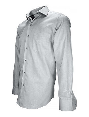 Chemise homme tissu armuré coupe droite COSENZA Emporio balzani Bleu , 42