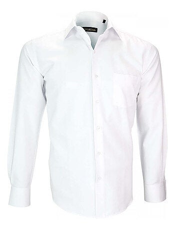 Chemise homme tissu armuré coupe droite MALPENSA Emporio balzani Blanc , 40