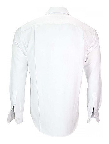 Chemise homme tissu armuré coupe droite MALPENSA Emporio balzani Blanc , 40