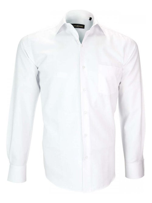 Chemise homme tissu armuré coupe droite MALPENSA Emporio balzani Blanc , 40 - Kiabi