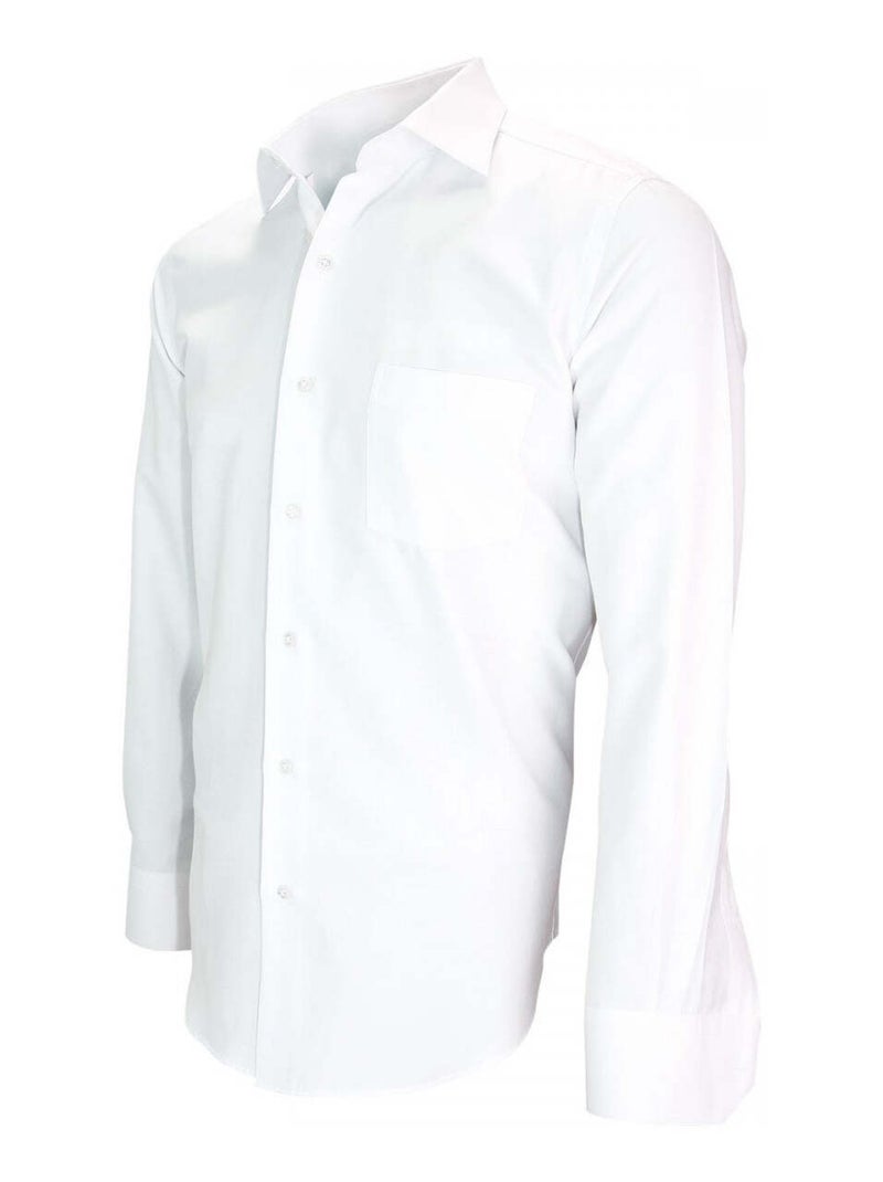 Chemise homme tissu armuré coupe droite MALPENSA Emporio balzani Blanc , 40 Blanc - Kiabi