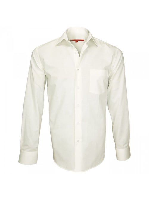 Chemise homme tissu armuré coupe droite SAINT JAMES Andrew Mac Allister Beige , 39 - Kiabi