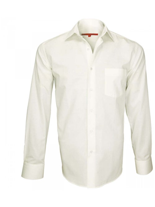 Chemise homme tissu armuré coupe droite SAINT JAMES Andrew Mac Allister Blanc , 41 - Kiabi