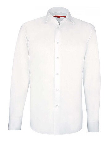 Chemise homme tissu armuré coupe droite WOLKY Andrew Mac Allister Blanc , 45