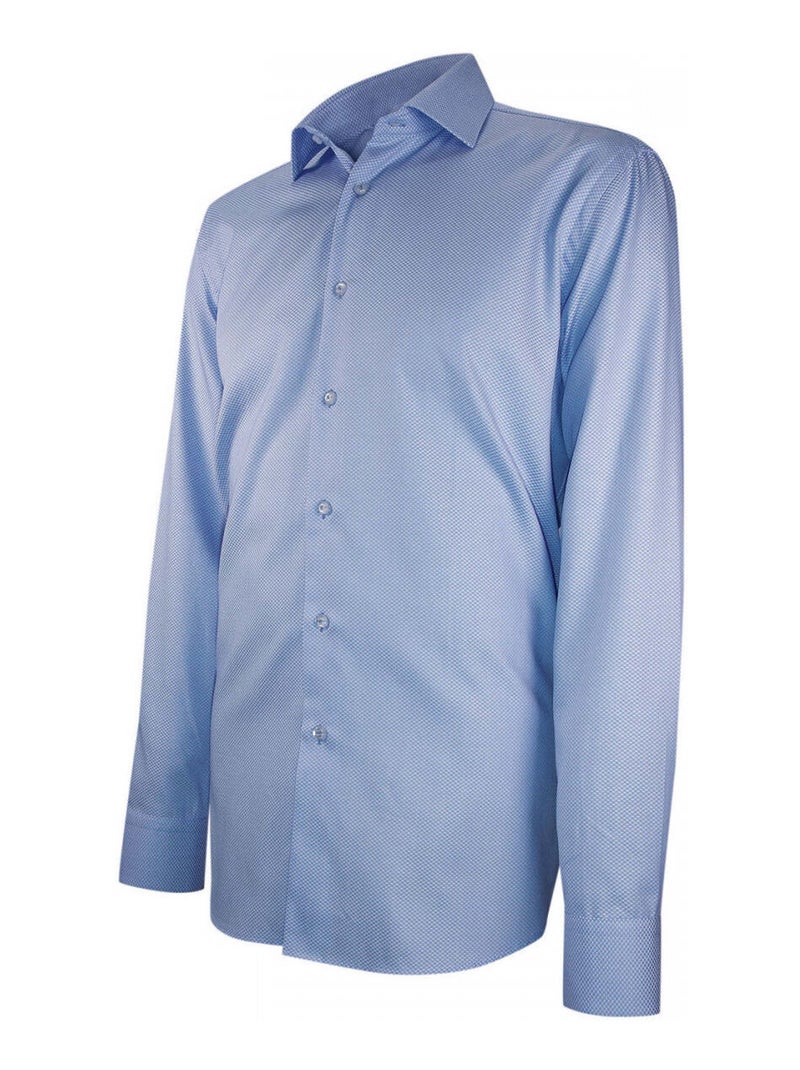 Chemise homme tissu armuré coupe droite WOLKY Andrew Mac Allister Bleu , 40 Bleu - Kiabi