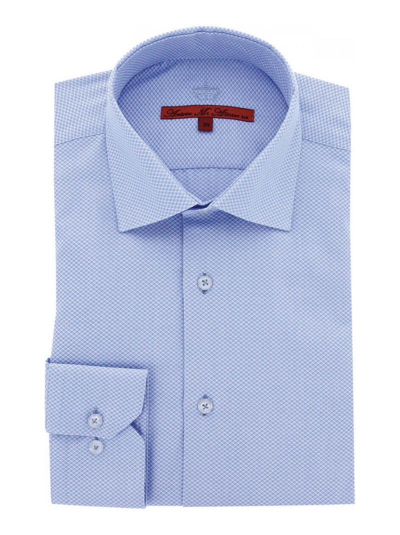 Chemise homme tissu armuré coupe droite WOLKY Andrew Mac Allister Bleu , 40 Bleu - Kiabi