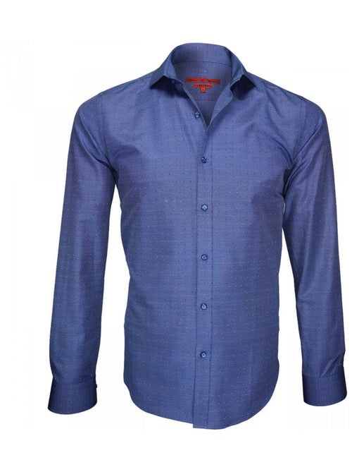 Chemise homme tissu armurée coupe cintrée ARCHWAY Andrew Mac Allister Bleu , 38 - Kiabi
