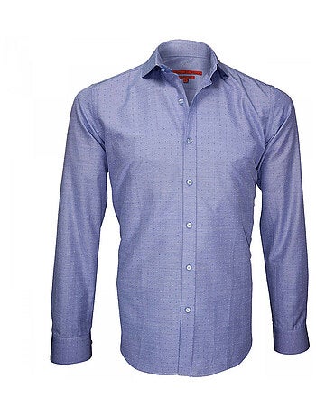 Chemise homme tissu armurée coupe cintrée ARCHWAY Andrew Mac Allister Bleu , 38